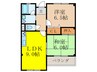 キ－プロハイツ２ 2LDKの間取り