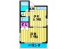 ホワイティ－梅園 1DKの間取り