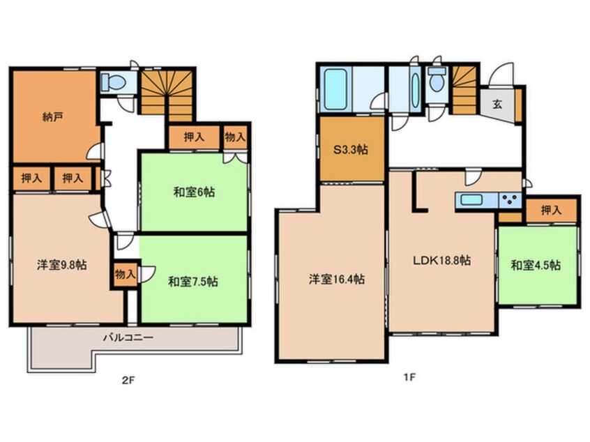 間取図 桃山台６－２－６貸家