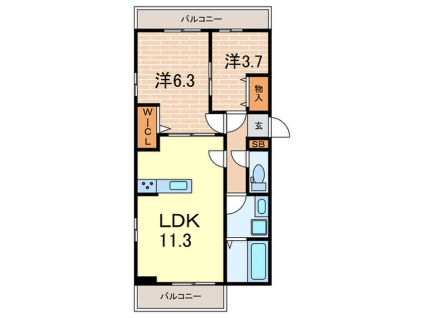 間取図 仮）West Garden Court Ⅱ