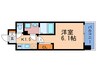 ｴｽﾘｰﾄﾞ梅田ｸﾞﾗﾝﾉｰｽ(401) 1Kの間取り