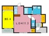 クロワール 1LDKの間取り