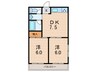 エクセル上甲子園 2DKの間取り