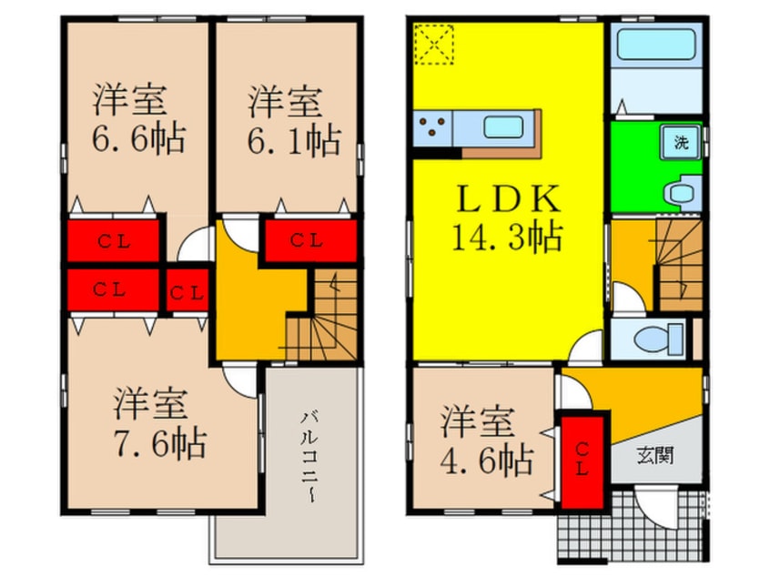 間取図 仮）ﾌｼﾞﾊﾟﾚｽ戸建賃貸五十鈴町5号