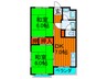 翠香マンション 2DKの間取り