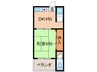 マンション清涼 1Kの間取り