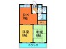 リバーサイド岡村 2DKの間取り