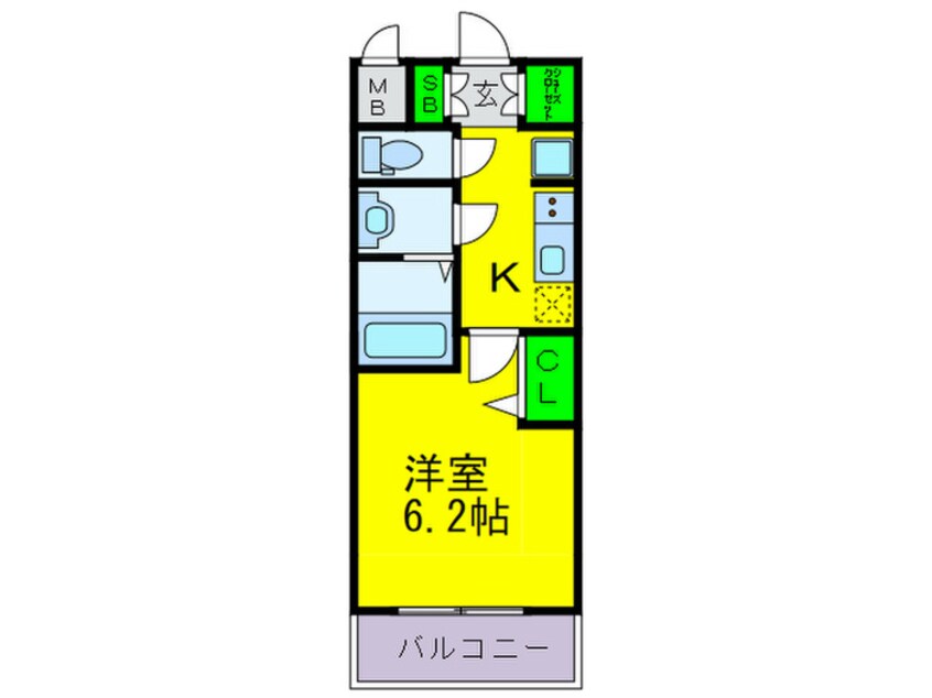 間取図 ﾌﾟﾚｻﾝｽ難波ｲﾝﾌｨﾆﾃｨ(1002)