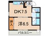 オ－タス　ビレッジ 1DKの間取り