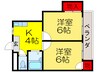 コスモ津田北マンション 2Kの間取り