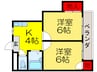 コスモ津田北マンション 2Kの間取り