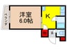 コスモス２１ 1Kの間取り