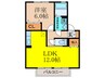 グランディ－ル 1LDKの間取り