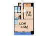 阪神ﾊｲｸﾞﾚｰﾄﾞﾏﾝｼｮﾝ３番館 1LDKの間取り