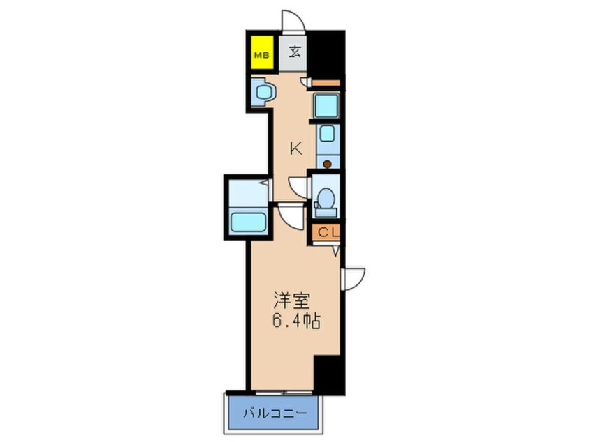 間取図 プロシ－ド大阪梅田POTION(1101)