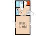 万帖ハイツ 1Kの間取り