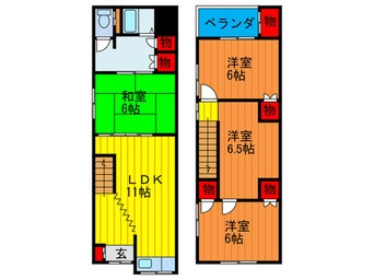 間取図 西郷通1丁目貸家