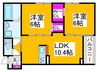 シェール 2LDKの間取り