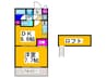 フジパレス初芝サウス 1DKの間取り