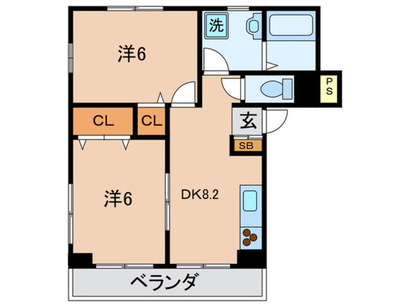 間取図 エレガンス・テンヨ－