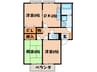 由福ハウス木幡B棟 3DKの間取り