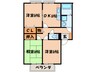 由福ハウス木幡B棟 3DKの間取り