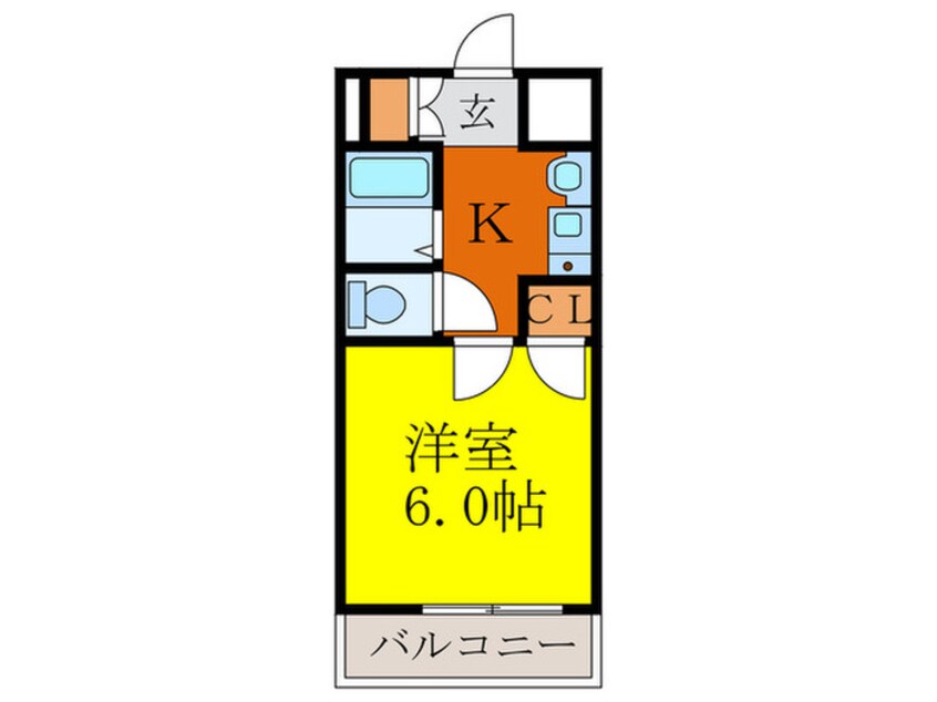 間取図 ｺｽﾓｾﾌﾞﾝ