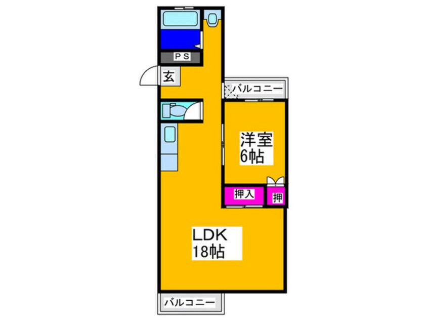 間取図 東八田マンション一番館