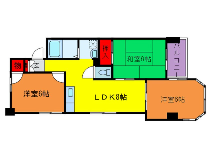 間取図 シャトーニシムラ