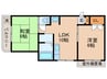 シャトーニシムラ 2LDKの間取り