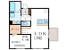 仮）D-room中京区中京西ノ京 1LDKの間取り