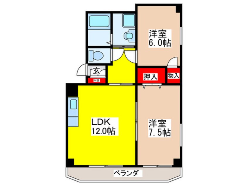 間取図 エレガンス真田山