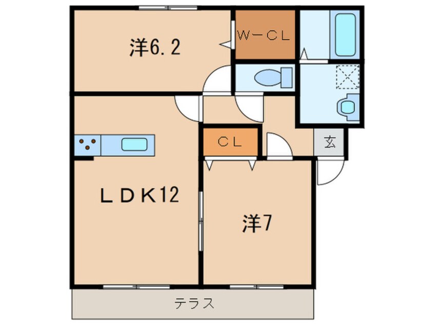 間取図 プランドール　A棟