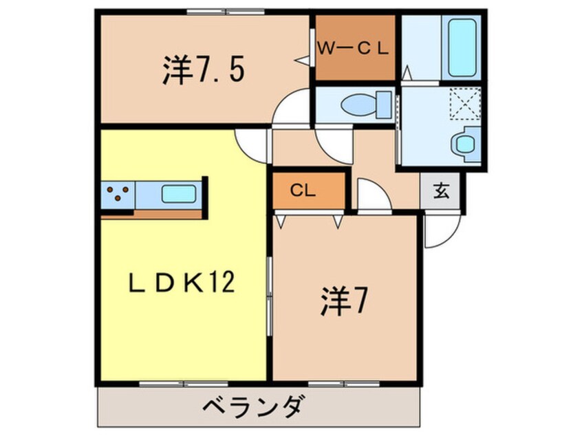 間取図 プランドール　A棟