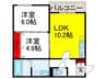 ボヌール緑地公園 2LDKの間取り