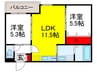 ボヌール緑地公園 2LDKの間取り