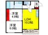 ボヌール緑地公園 2LDKの間取り