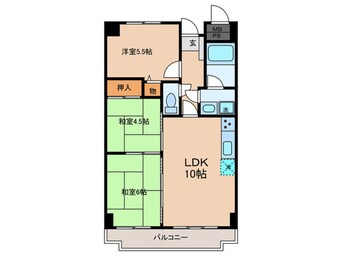 間取図 ﾗｲｵﾝｽﾞﾏﾝｼｮﾝ泉南樽井第２（608）