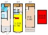 日の出町戸建 1LDKの間取り