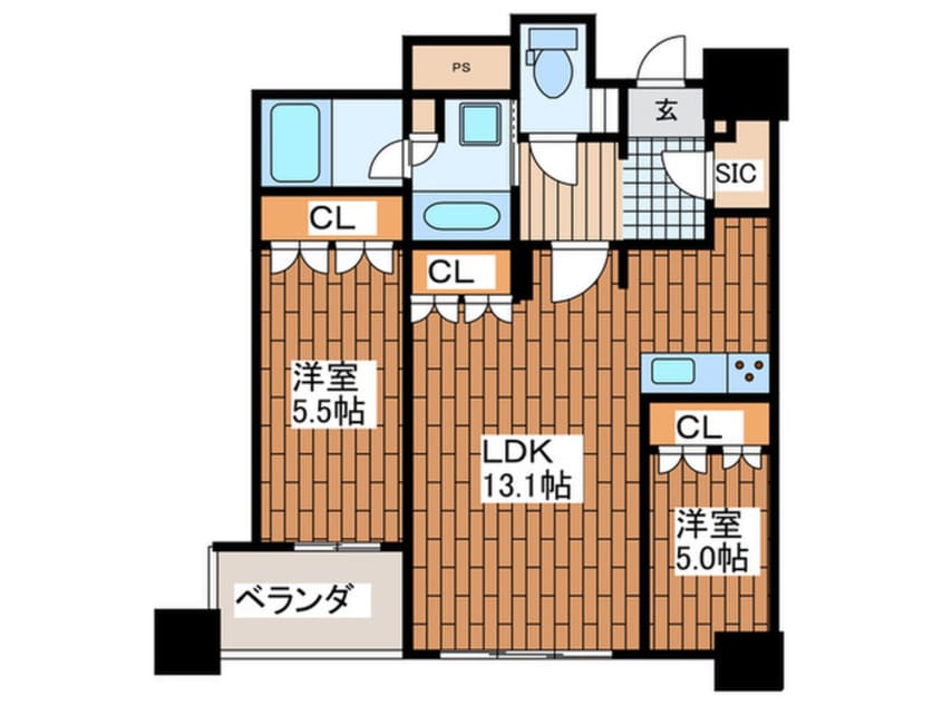 間取図 プレミストタワー靱本町（2211）