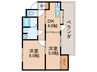 ルーエハイム 2DKの間取り