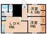 ReFINE西九条 2LDKの間取り