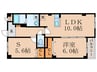 マジコールコーポ 1LDK+Sの間取り