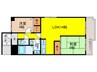 朝日プラザ北田辺（601） 2LDKの間取り