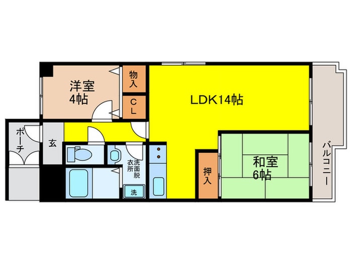 間取り図 朝日プラザ北田辺（601）