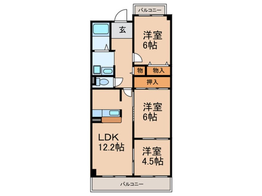 間取図 フロレセール南六甲