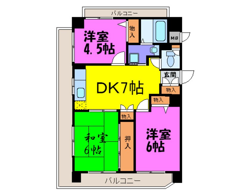 間取図 シャト－長洲