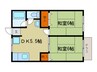 シャトル石山Ａ棟 2DKの間取り