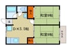 シャトル石山Ａ棟 2DKの間取り