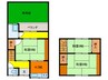 今北テラスハウス南(2号) 3Kの間取り